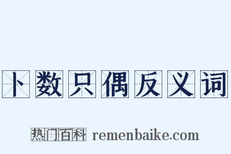 卜数只偶反义词是什么意思的图片